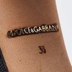 مملوكة مسبقًا  Dolce & Gabbana Black Fabric Crystal Embellished Block Heel Sandals Size 36