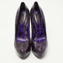 Dolce & Gabbana Purple/Black Patent Leather Platform Pumps Size 39