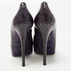 Dolce & Gabbana Purple/Black Patent Leather Platform Pumps Size 39