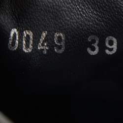 Pre Owned Dolce & Gabbana Black/White Mesh and Leather Studded Anchor Sneakers Size 39