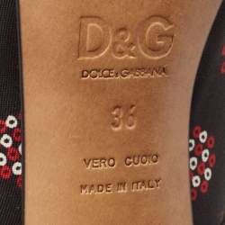 Dolce & Gabbana Tricolor Printed Fabric Peep Toe Pumps Size 36