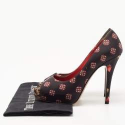 Dolce & Gabbana Tricolor Printed Fabric Peep Toe Pumps Size 36