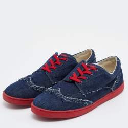 Pre Owned Dolce & Gabbana Blue Denim Lace Up Derby Sneakers Size 39