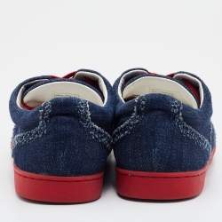 Pre Owned Dolce & Gabbana Blue Denim Lace Up Derby Sneakers Size 39