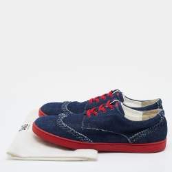 Pre Owned Dolce & Gabbana Blue Denim Lace Up Derby Sneakers Size 39