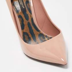 Pre Owned Dolce & Gabbana Pink Patent Leather Pointed Toe Pumps Size 37.5
