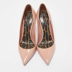 Pre Owned Dolce & Gabbana Pink Patent Leather Pointed Toe Pumps Size 37.5