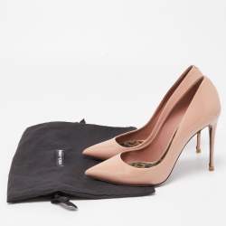 Pre Owned Dolce & Gabbana Pink Patent Leather Pointed Toe Pumps Size 37.5