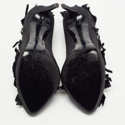 Pre Owned Dolce & Gabbana Black Canvas Bow Applique Pumps Size 38