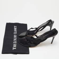 مملوكة مسبقًا Dolce & Gabbana Black Fabric Slingback Sandals Size 37.5