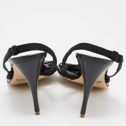 مملوكة مسبقًا Dolce & Gabbana Black Fabric Slingback Sandals Size 37.5