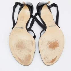 مملوكة مسبقًا Dolce & Gabbana Black Fabric Slingback Sandals Size 37.5