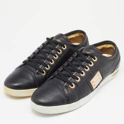 Pre Owned Dolce & Gabbana Black Leather Low Top Sneakers Size 40