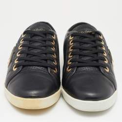 Pre Owned Dolce & Gabbana Black Leather Low Top Sneakers Size 40