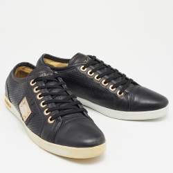Pre Owned Dolce & Gabbana Black Leather Low Top Sneakers Size 40