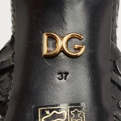 Pre Owned Dolce & Gabbana Black Knotted Python Slide Sandals Size 37