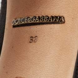Pre Owned Dolce & Gabbana Black Suede Crystal Embellished Heel Ankle Boots Size 38