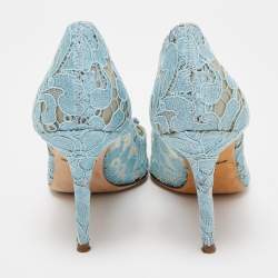 Pre Owned Dolce & Gabbana Blue Lace Bellucci Pumps Size 38.5