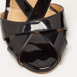 Pre Owned Dolce & Gabbana Black Patent Leather Slingback Sandals Size 37