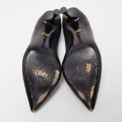 Pre Owned Dolce & Gabbana Black Leather Devotion Pumps Size 39