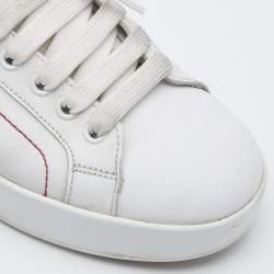 Pre Owned Dolce & Gabbana White Leather Portofino Low Top Sneakers Size 36