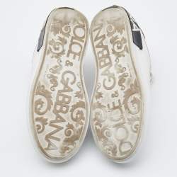 Pre Owned Dolce & Gabbana White Leather Portofino Low Top Sneakers Size 36