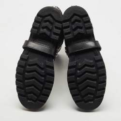 Pre Owned Dolce & Gabbana Black Rubber, Leather and Sequins Rain Boots Size 41