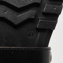 Pre Owned Dolce & Gabbana Black Rubber, Leather and Sequins Rain Boots Size 41