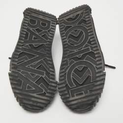 Pre Owned Dolce & Gabbana Black Canvas and Suede NS1 Sneakers Size 38.5