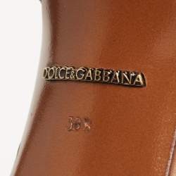 Pre Owned Dolce & Gabbana Black Lizard Embossed Leather Embellished Block Heel Ankle Strap Sandals Size 39.5