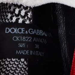 Pre Owned Dolce & Gabbana White/Black Mesh and Rubber Sorrento Sneakers Size 38