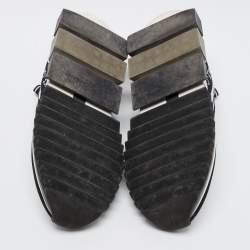 Pre Owned Dolce & Gabbana Black Knit Fabric Sorrento Slip On Sneakers Size 39