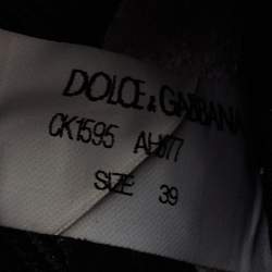 Pre Owned Dolce & Gabbana Black Knit Fabric Sorrento Slip On Sneakers Size 39