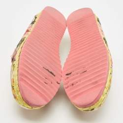 Dolce & Gabbana Multicolor Canvas and Leather Espadrille Loafers Size 39 