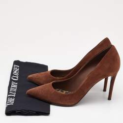 Pre Owned Dolce & Gabbana Brown Nubuck Leather Pointed Toe Pumps Size 38