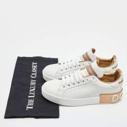 Pre Owned Dolce & Gabbana White  Portofino Low Top Sneakers Size 36