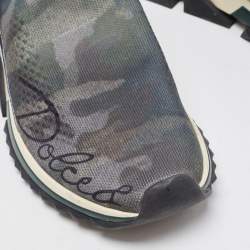 Pre Owned Dolce & Gabbana Camouflage Knit Fabric Sorrento Sneakers Size 39