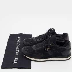 Pre Owned Dolce & Gabbana Black Lace and Leather Low Top Sneakers Size 39