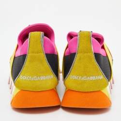 Pre Owned Dolce & Gabbana Tricolor Neoprene and Elastic Band Ibiza Slip On Sneakers Size 36