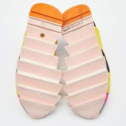 Pre Owned Dolce & Gabbana Tricolor Neoprene and Elastic Band Ibiza Slip On Sneakers Size 36