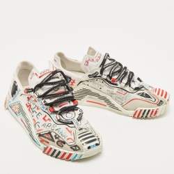مملوكة مسبقًا Dolce & Gabbana Multicolor Suede and Fabric Miami Ns1 Low Top Sneakers Size 38