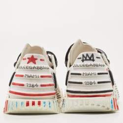 مملوكة مسبقًا Dolce & Gabbana Multicolor Suede and Fabric Miami Ns1 Low Top Sneakers Size 38