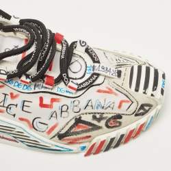 مملوكة مسبقًا Dolce & Gabbana Multicolor Suede and Fabric Miami Ns1 Low Top Sneakers Size 38