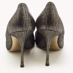 مملوكة مسبقًا Dolce & Gabbana Metallic Laminated Suede Pointed Toe Pumps Size 41