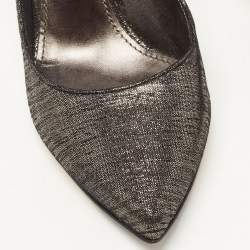 مملوكة مسبقًا Dolce & Gabbana Metallic Laminated Suede Pointed Toe Pumps Size 41