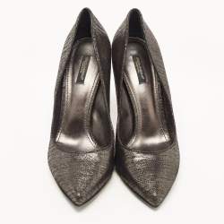 مملوكة مسبقًا Dolce & Gabbana Metallic Laminated Suede Pointed Toe Pumps Size 41