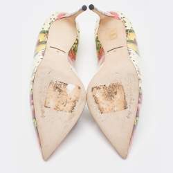 Pre Owned Dolce & Gabbana Multicolor Floral Print Patent Leather Pointed Toe Pumps Size 38