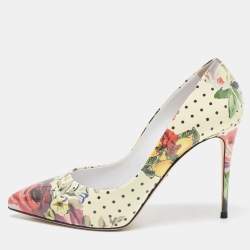 Pre Owned Dolce & Gabbana Multicolor Floral Print Patent Leather Pointed Toe Pumps Size 38