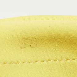 Pre Owned Dolce & Gabbana Yellow Neoprene Barcelona Embellished Slip On Sneakers Size 38