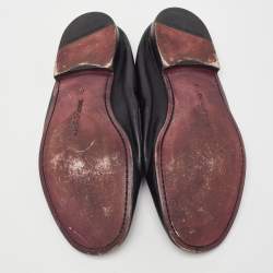 Dolce & Gabbana Black Leather Scrunch Loafers Size 39